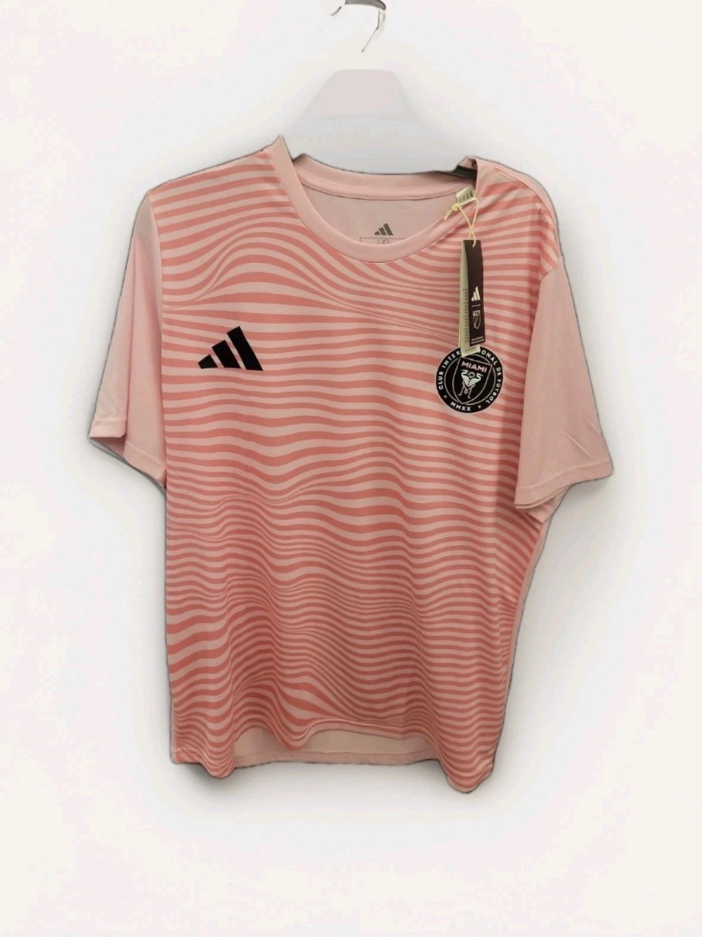 Adidas Lionel Messi Inter Miami CF Men’s Pink Wave Graphic Soccer Jersey NWT L